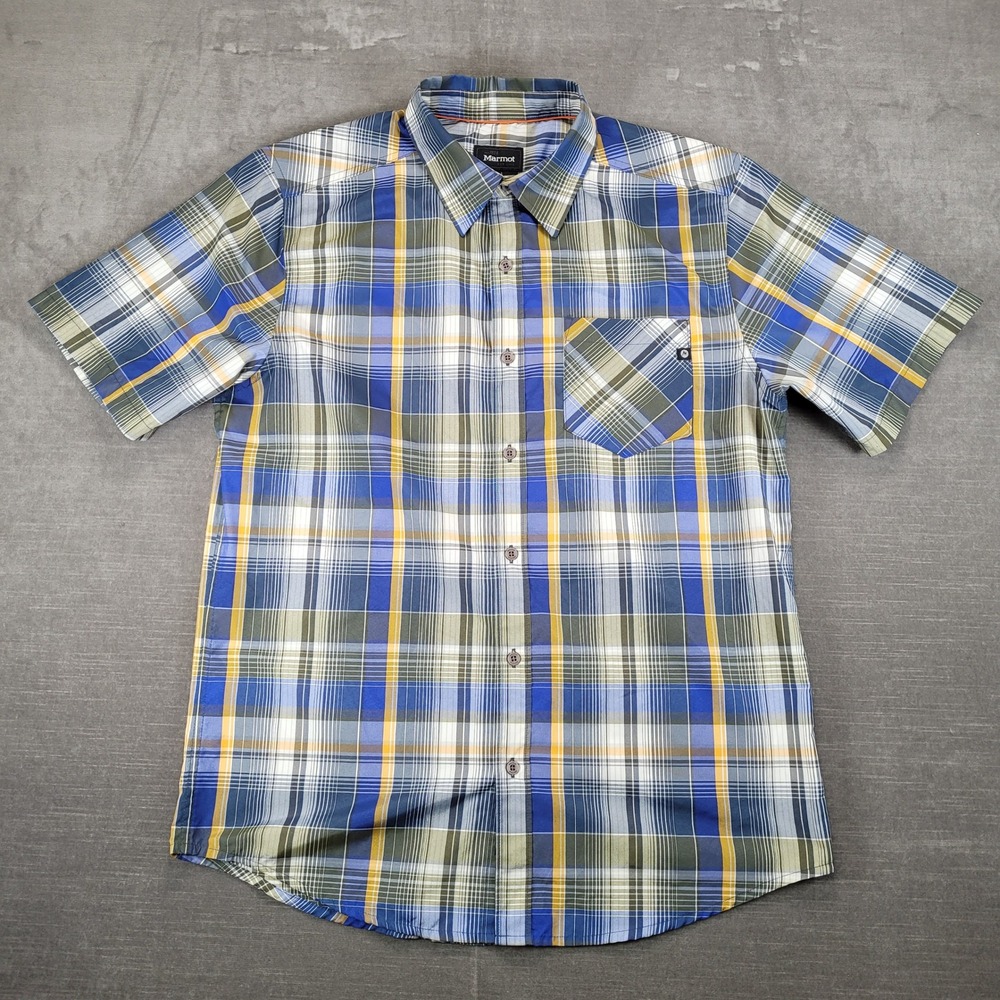 Marmot Mens M Plaid Short Sleeve Button Down Shirt For Life Outdoor